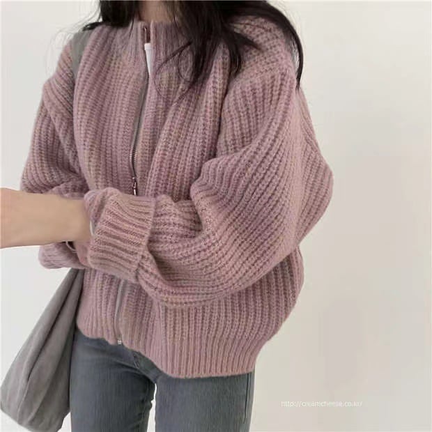 【outer】クルーネックニットカーデ　M18391