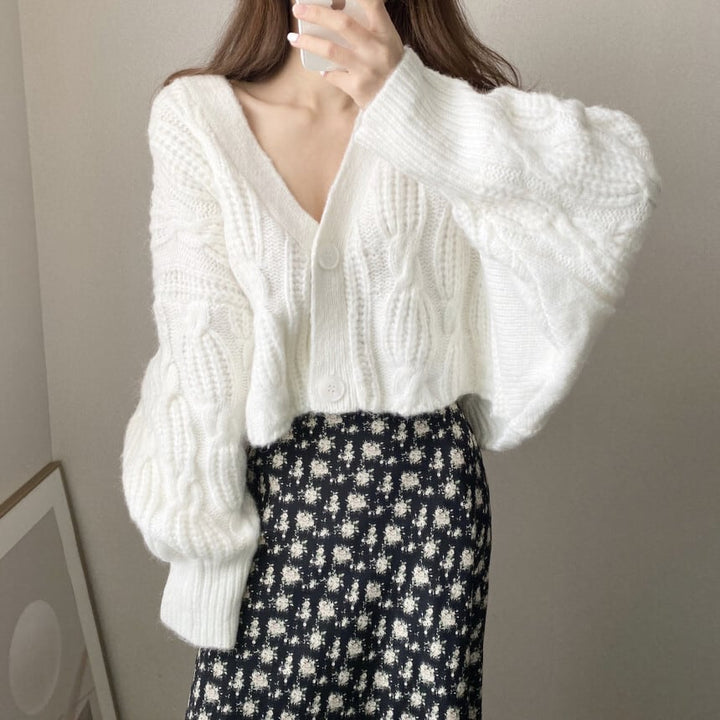 【outer】Vネックニットカーデ　M26658