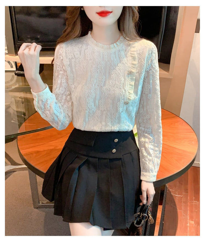 【tops】柔らかくて優しい印象レースシャツトップス　M17342