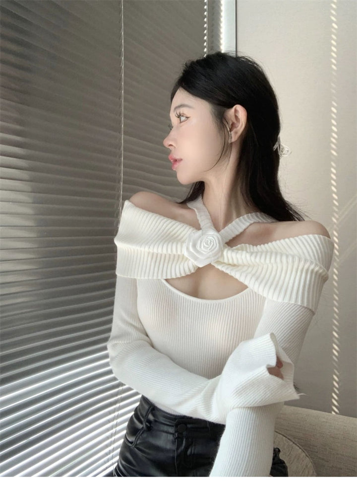 【tops】オフショルダーニットトップス　M26734