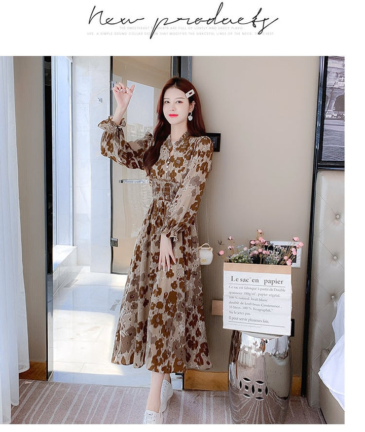 【dress】大人らしい エレガントプリントワンピース　M17440