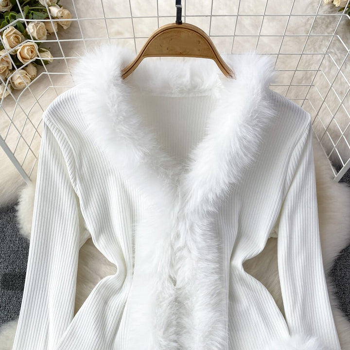 【outer】ファーニットカーデ　M26503