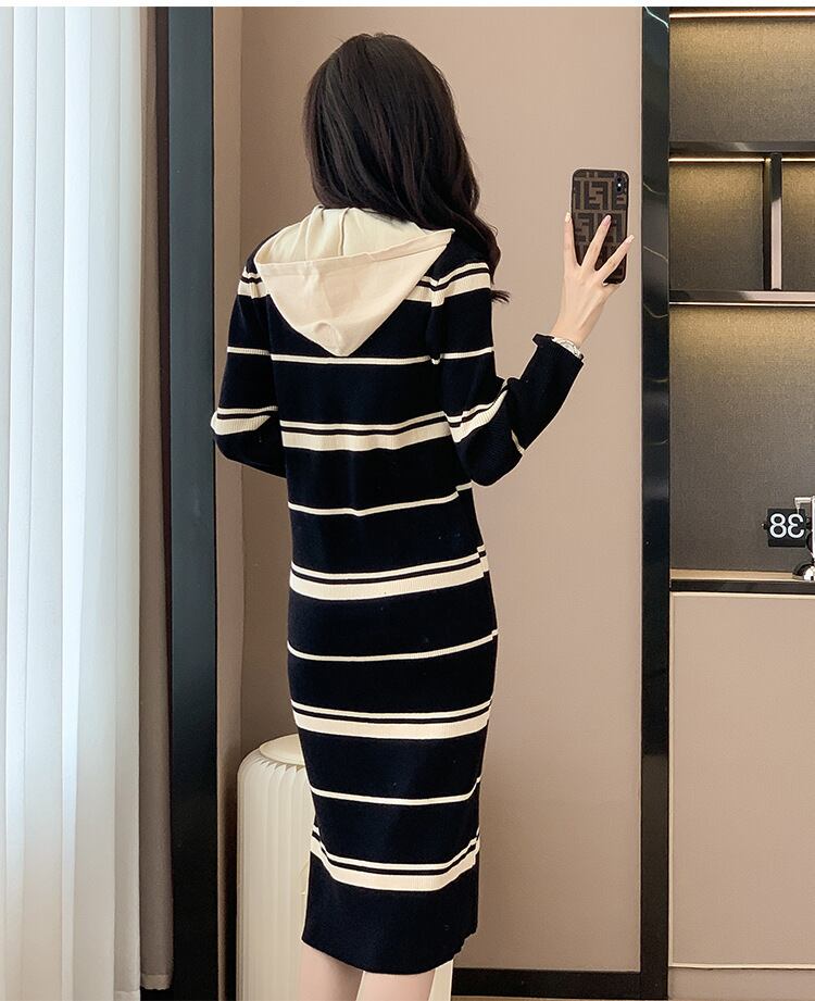 【dress】ボーダー柄ニットワンピース　M17600