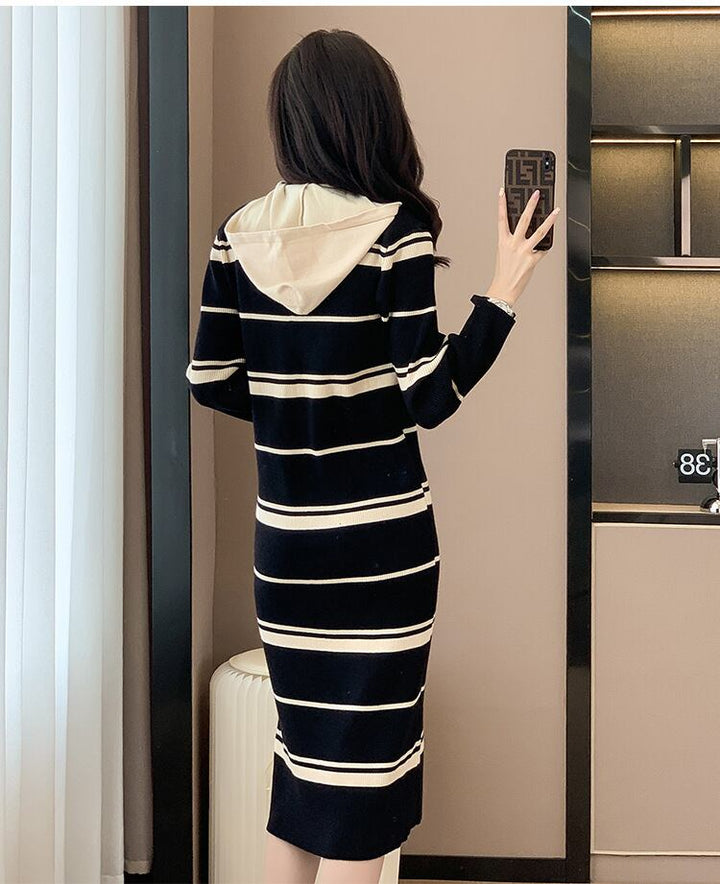 【dress】ボーダー柄ニットワンピース　M17600