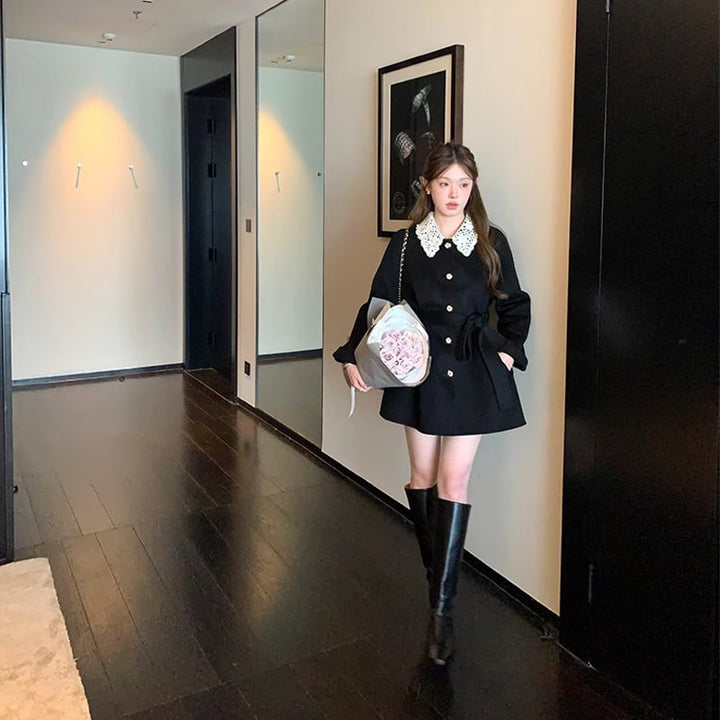 【outer】レースカラーコート Q6873