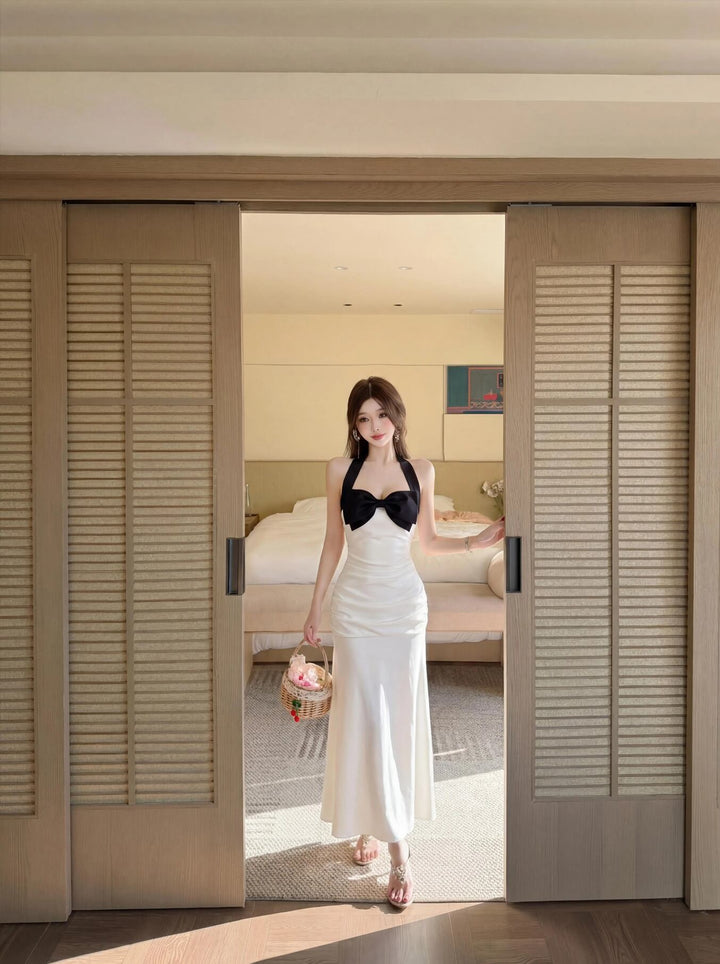 【dress】ホルターネックロングワンピース Q8478