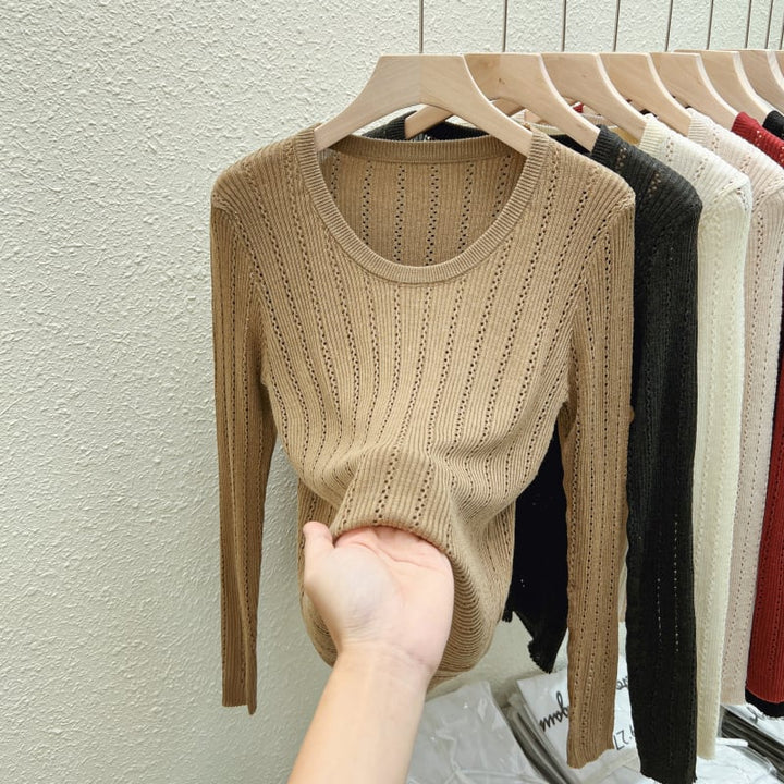 【tops】カットワークニットトップス　M26513