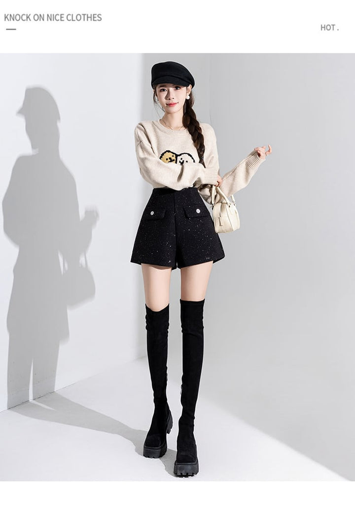 【bottoms】スパンコールショートパンツ　M27762