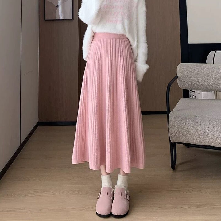 【bottoms】ロングニットスカート Q8122