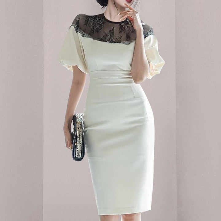 【dress】高級感 chicエレガント切り替えデートワンピース　M16761