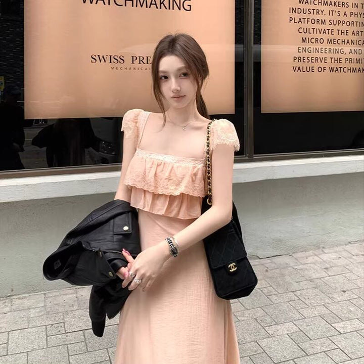 【dress】レースドッキングキャミワンピース Q8033