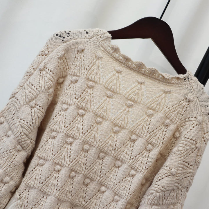 【outer】Vネックドッキングニットカーデ　M17950