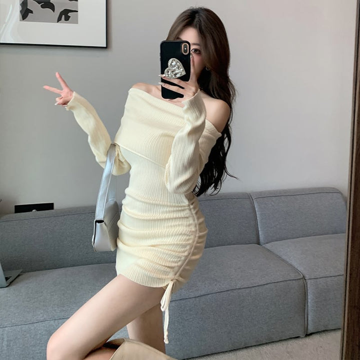 【dress】女子力アップエレガントニットワンピース　M17465