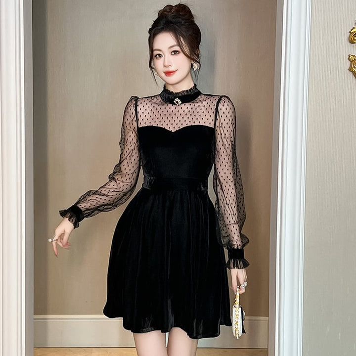 【dress】チュールドッキングワンピース　M27018