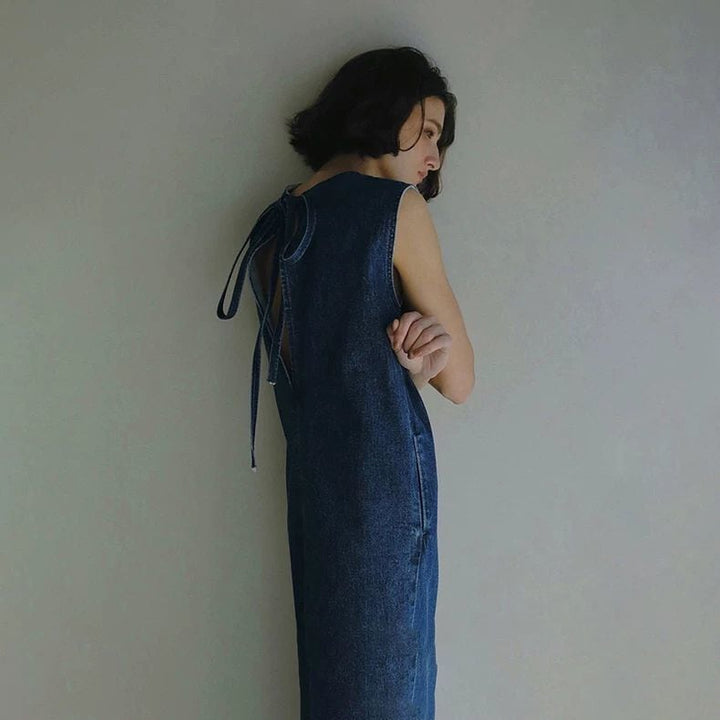 【dress】ノースリーブデニムワンピース　M29970