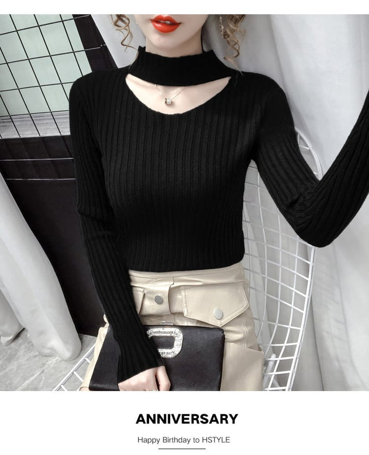 【tops】カットワークニットトップス　M27003