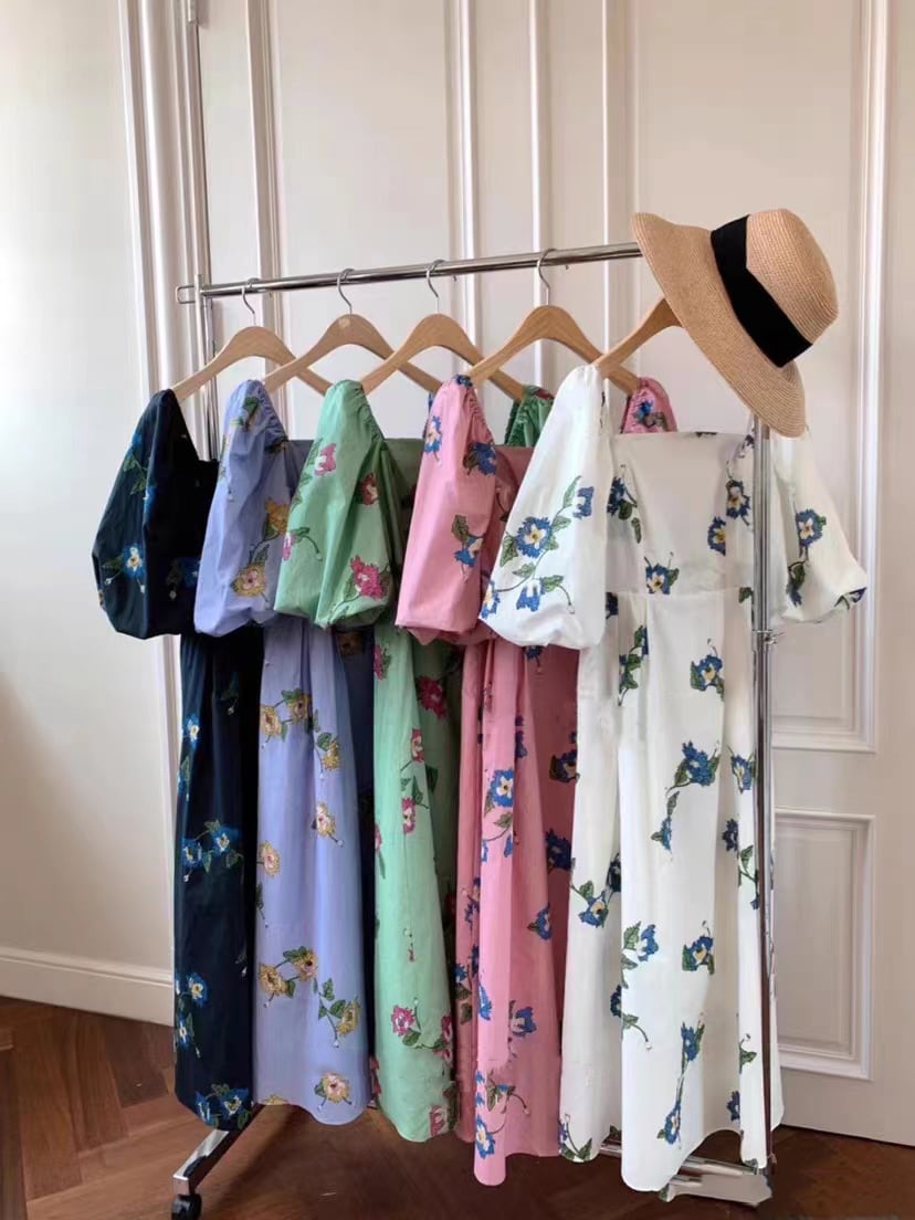 【dress】パフスリーブワンピース　M24735