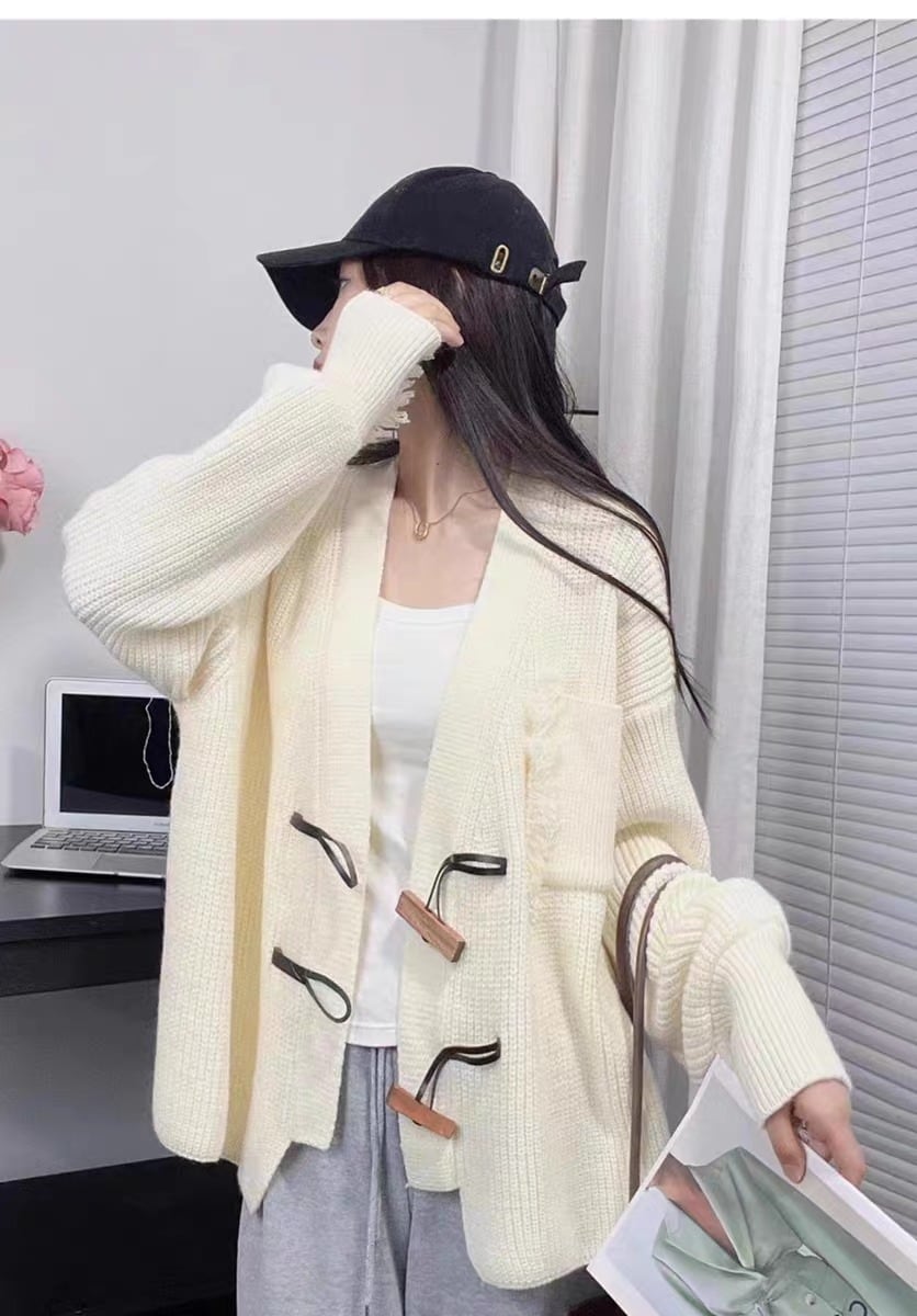 【outer】Vネックニットカーデ　M25668