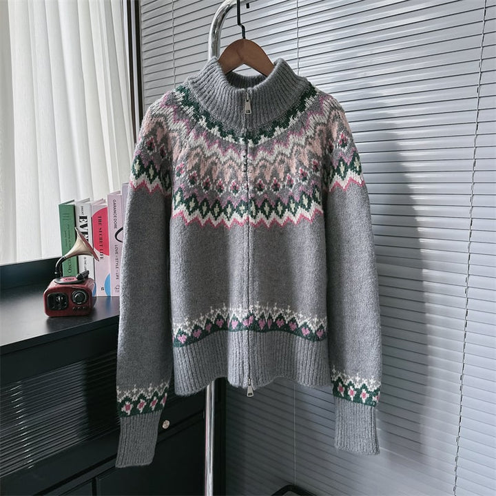 【outer】ファスナーニットカーデ　M26398