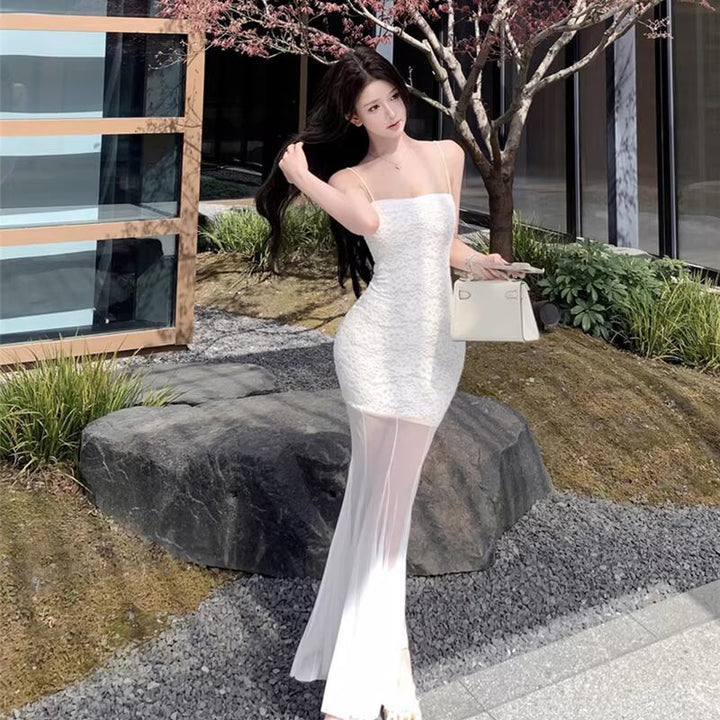 【dress】チュールドッキングレースキャミワンピース Q8330