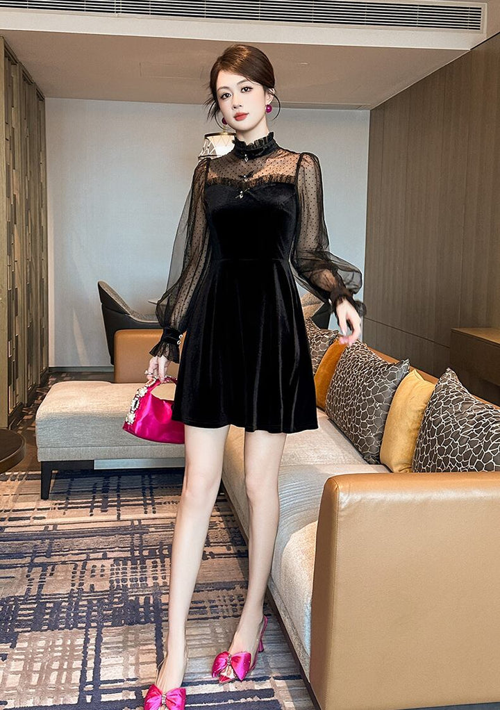 【dress】チュールコンビデートワンピース　M29705