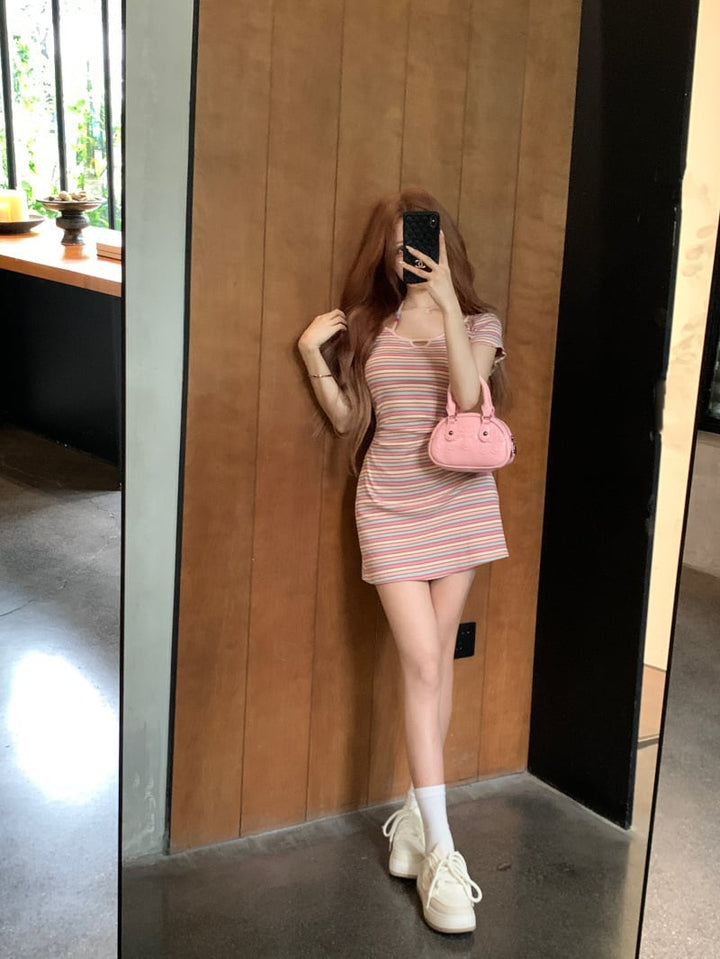 【dress】ストライプ柄ワンピース　M24241