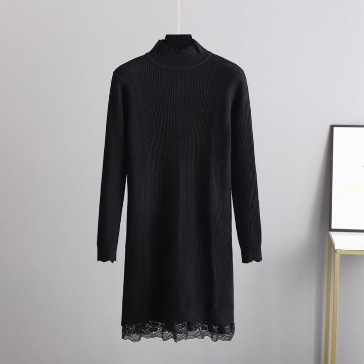 【dress】レース切り替えニットワンピース　M28471