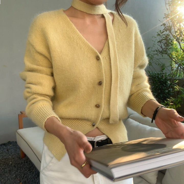 【outer】Vネックニットカーデ　M27492