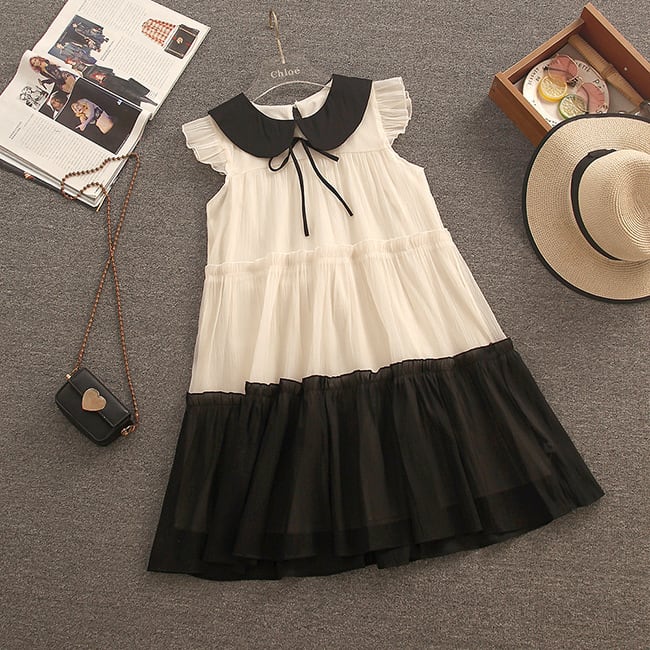【dress】気質満点大人可愛いドールカラーワンピース　M17117