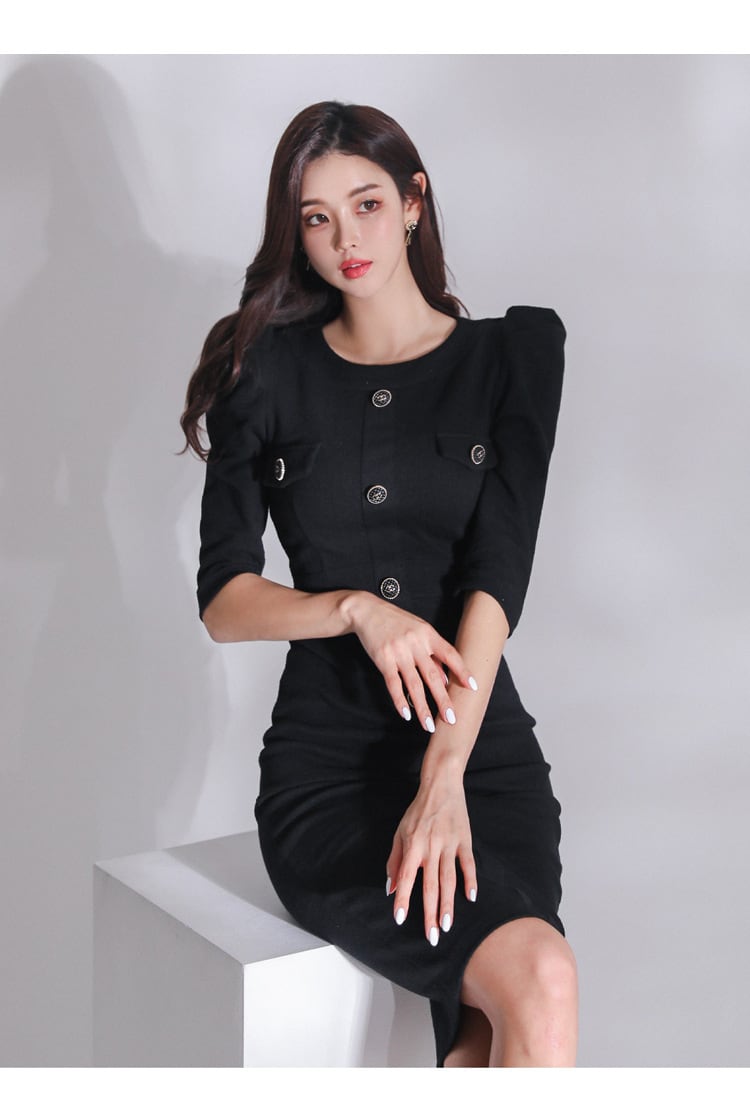 【dress】ボタンデザインデートワンピース　M26523