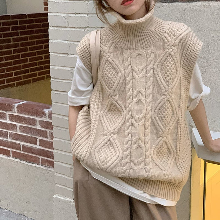 【tops】ハイネックニットプルオーバー　M18399