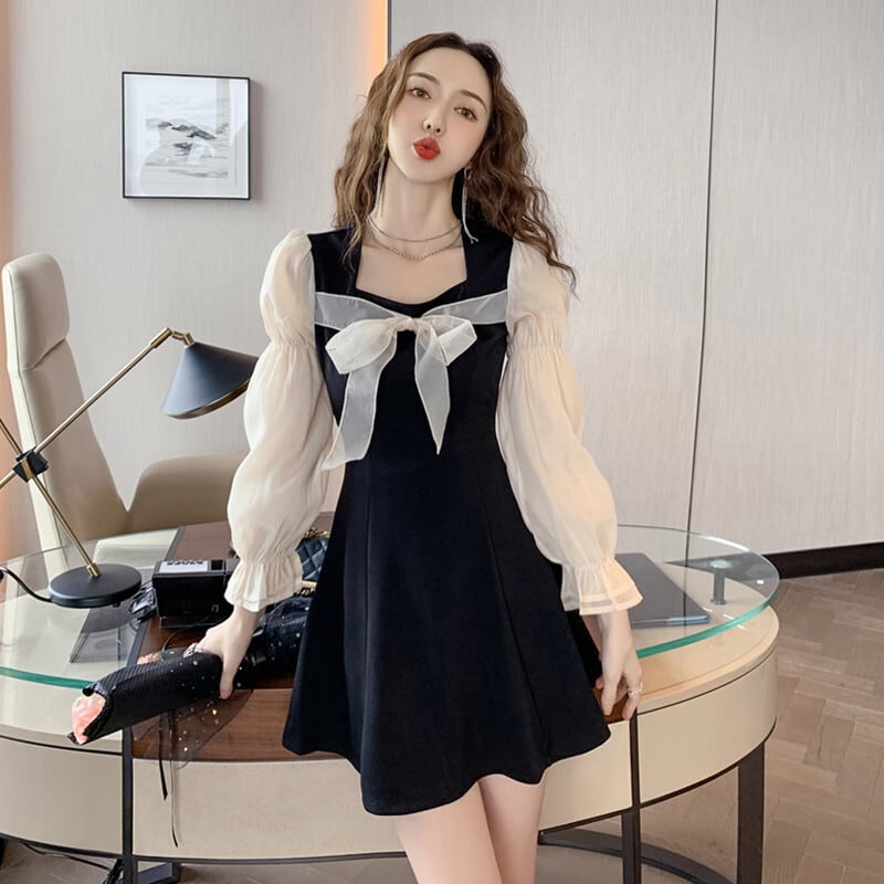 【dress】大人らしい エレガント切り替えデートワンピース　M17360