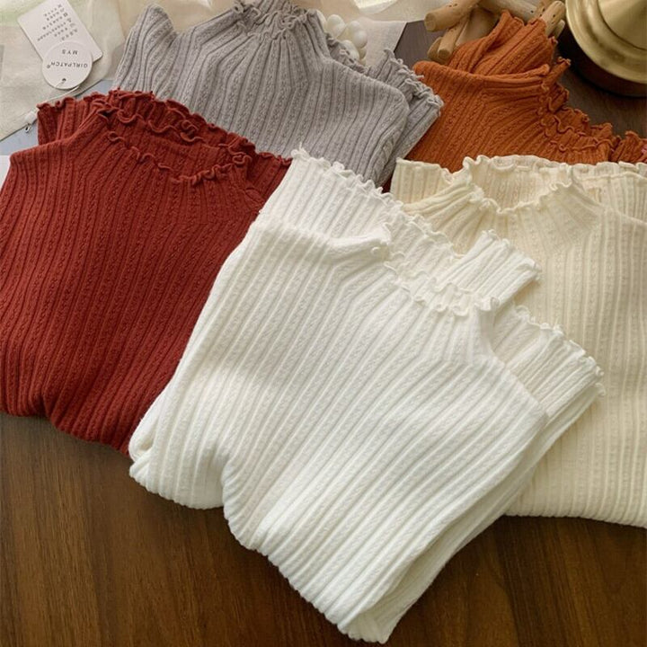 【tops】フリルニットトップス　M26833