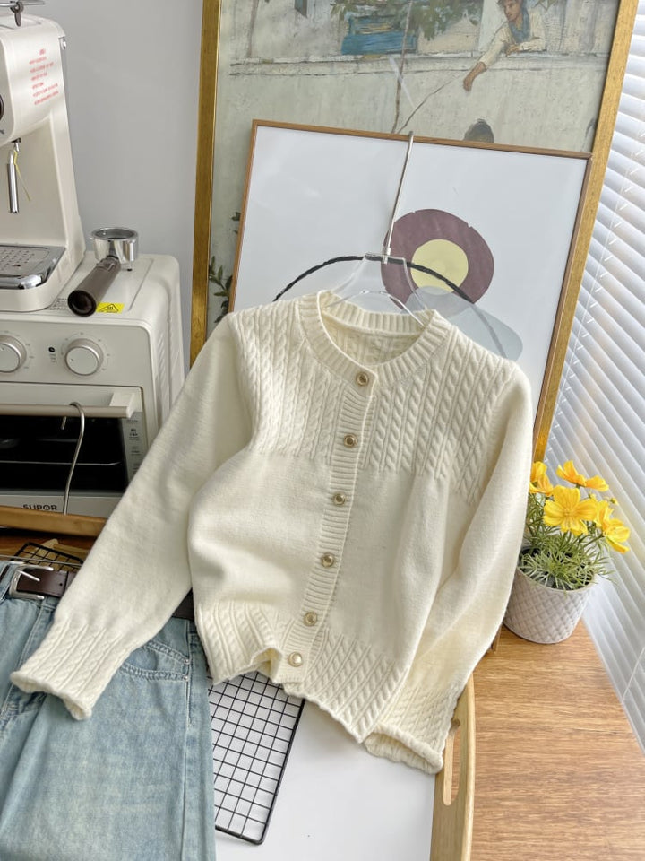 【outer】クルーネックニットカーデ　M25884