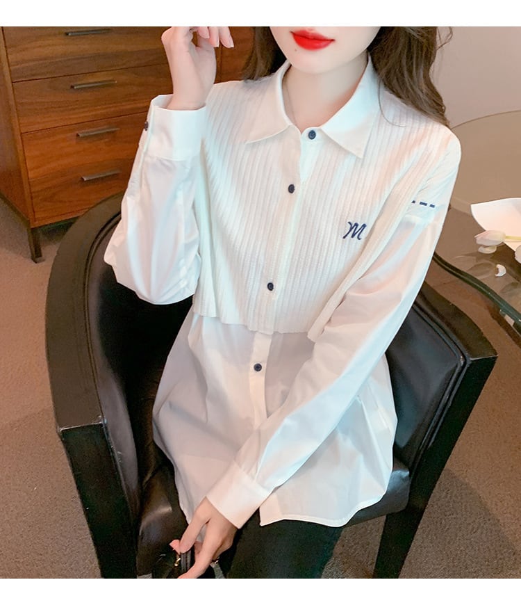 【tops】人気上昇中ファッション切り替えシャツ　M17337
