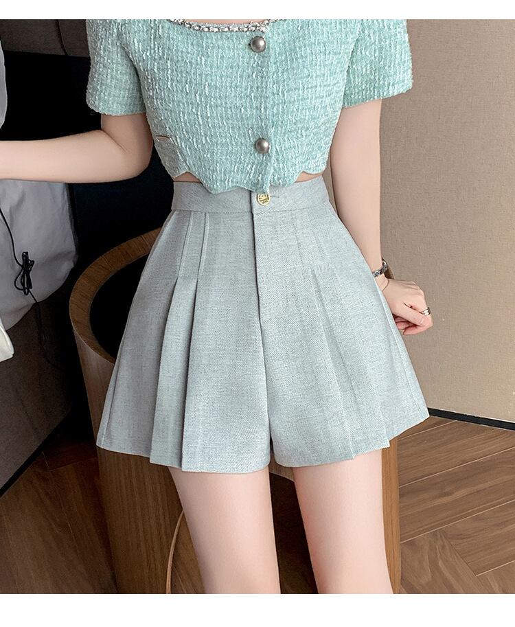 【bottoms】プリーツショートパンツ　M29365