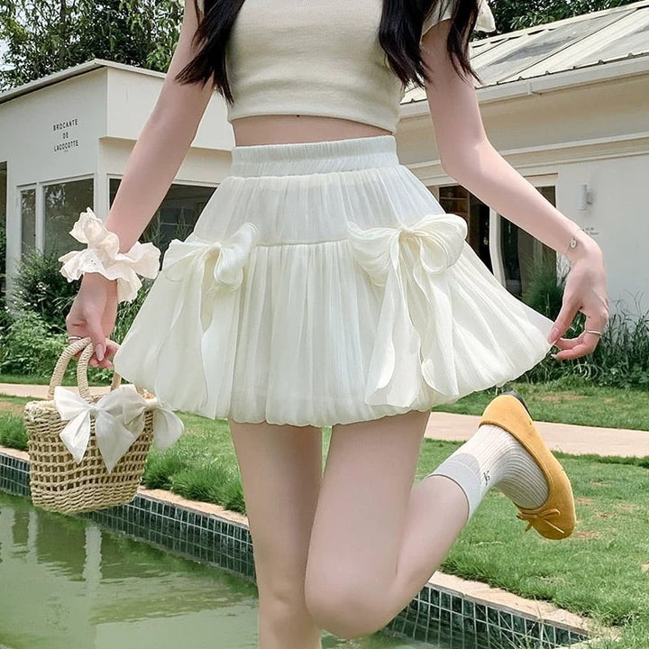 【bottoms】リボン付きバルーンスカート Q8239