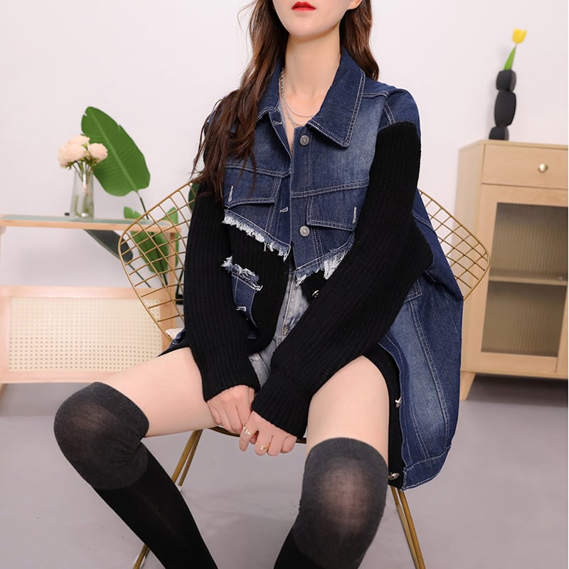 【outer】ドッキングニットカーデ　M19335