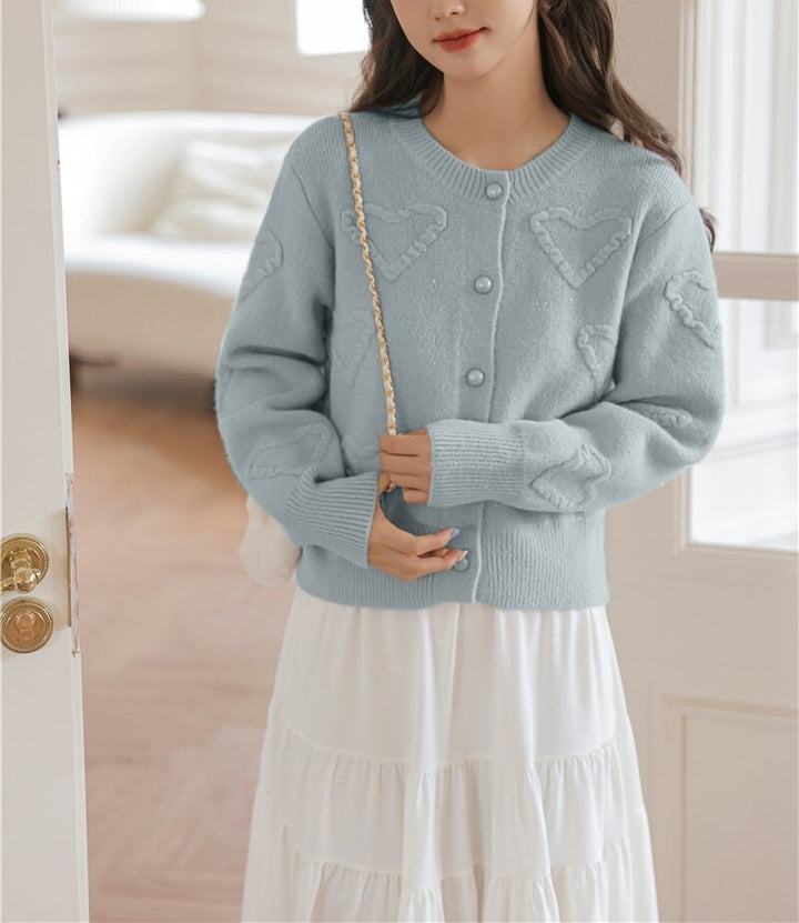 【outer】クルーネックニットカーデ　M18129