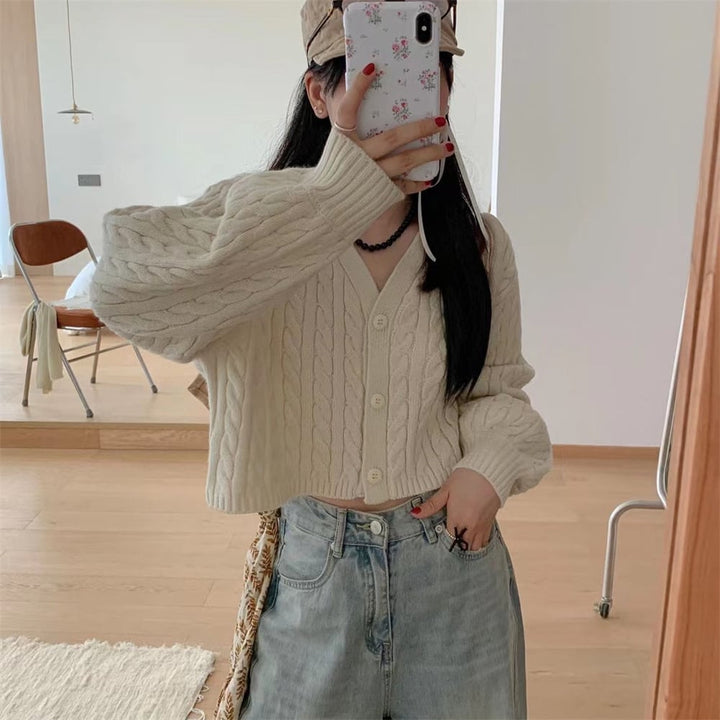 【outer】Vネックニットカーデ　M25968