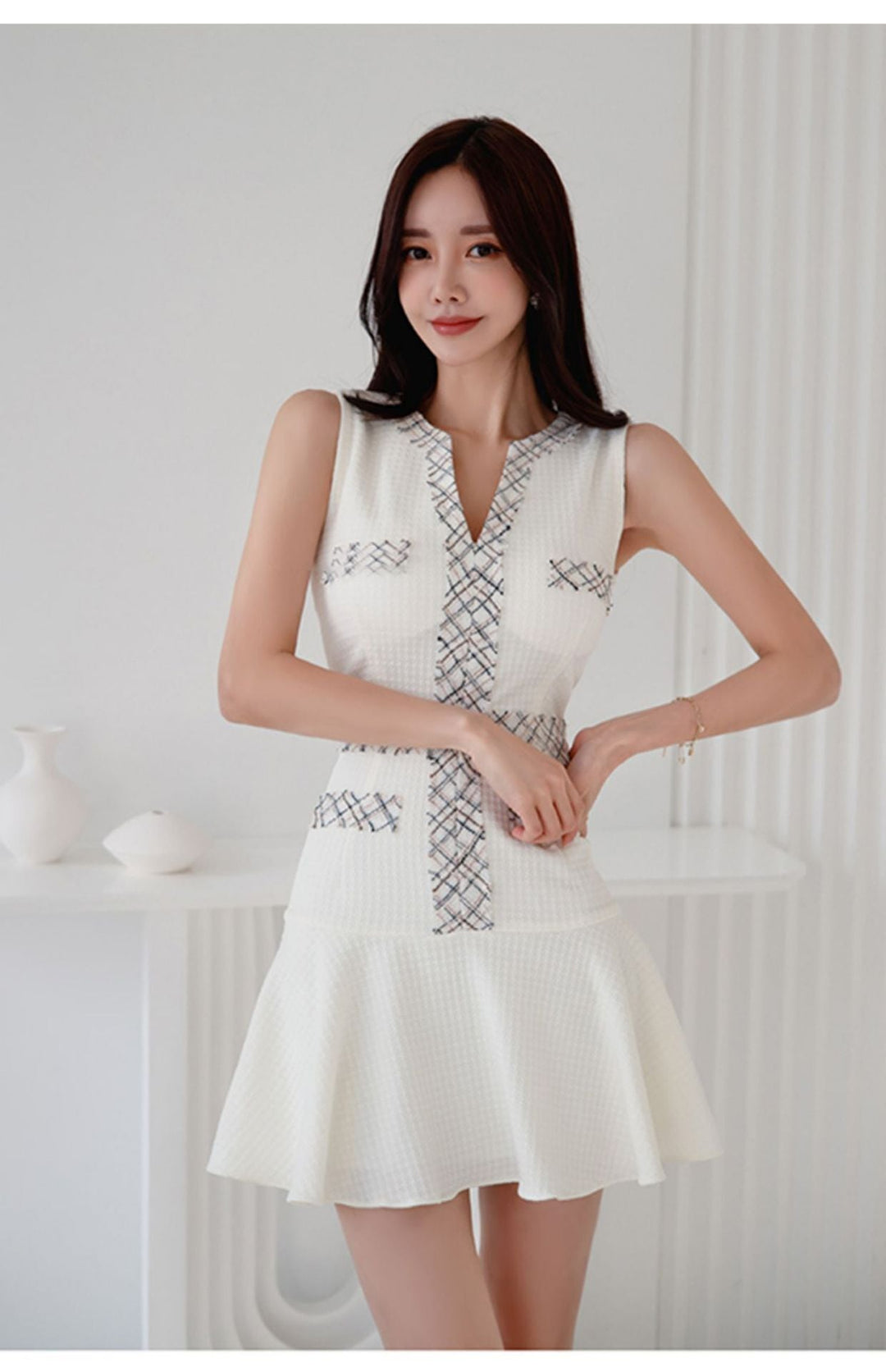 【dress】韓国系ノースリーブエレガントデートワンピース　M17439