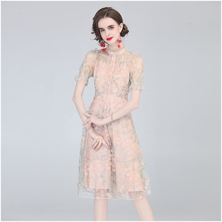【dress】知的で品の良い♡エレガントレースワンピース　M17444