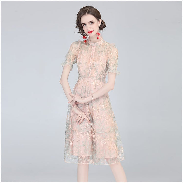 【dress】知的で品の良い♡エレガントレースワンピース　M17444
