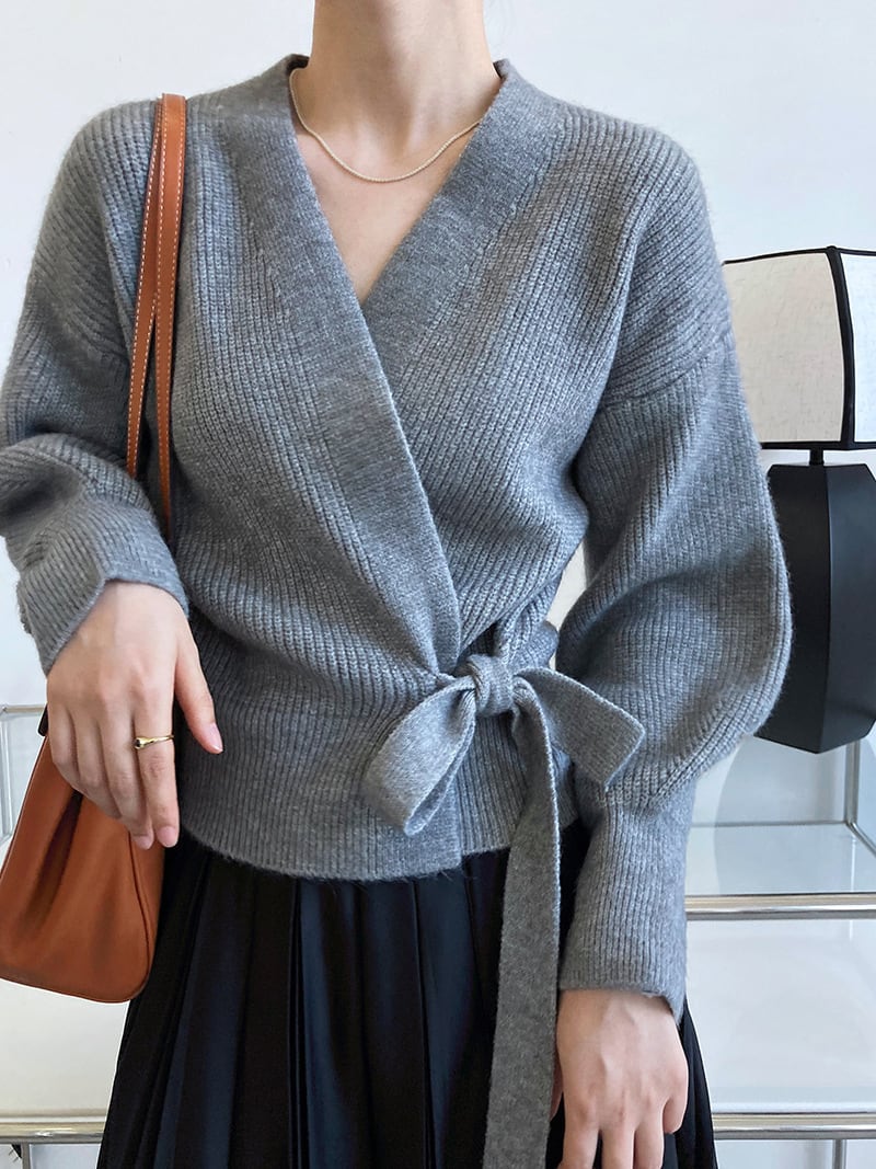 【tops】カシュクールニットセーター　M17866