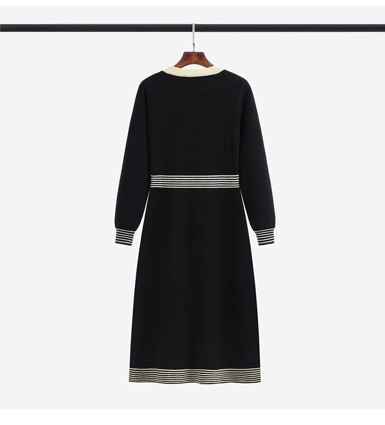 【dress】好感度UPエレガントニットワンピース着瘦せ　M17467