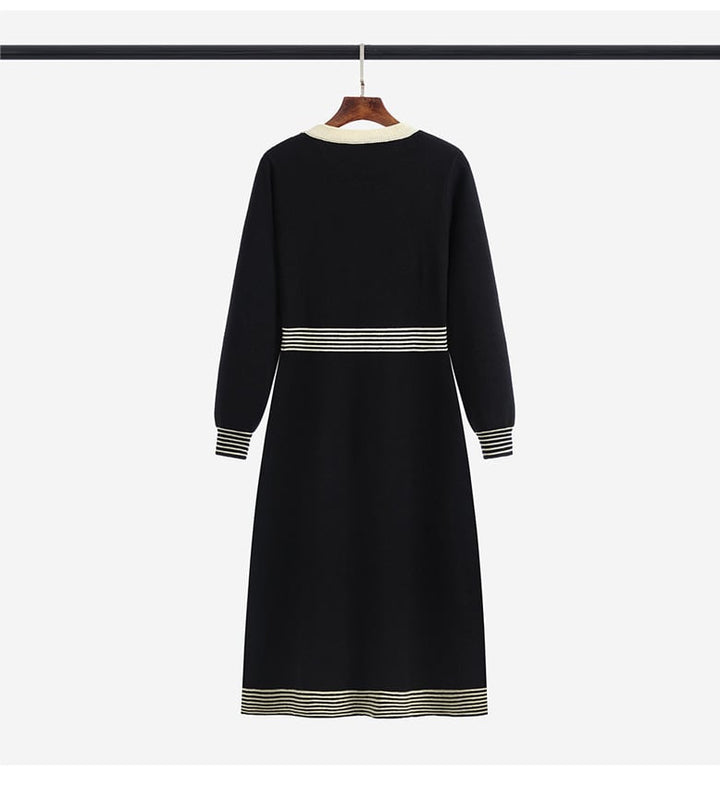 【dress】好感度UPエレガントニットワンピース着瘦せ　M17467
