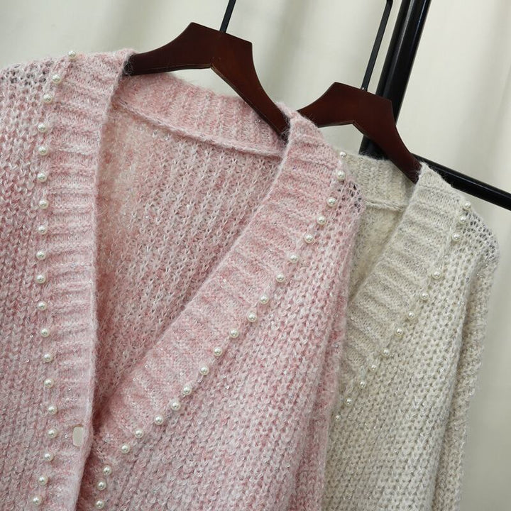 【outer】パールニットカーデ　M28552
