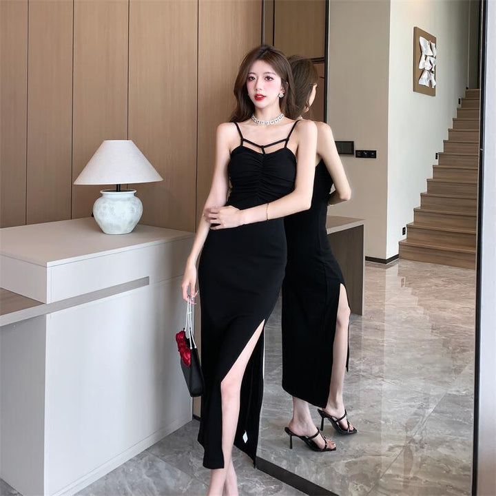 【dress】細身効果抜群♪スリットキャミソールワンピース　M17184