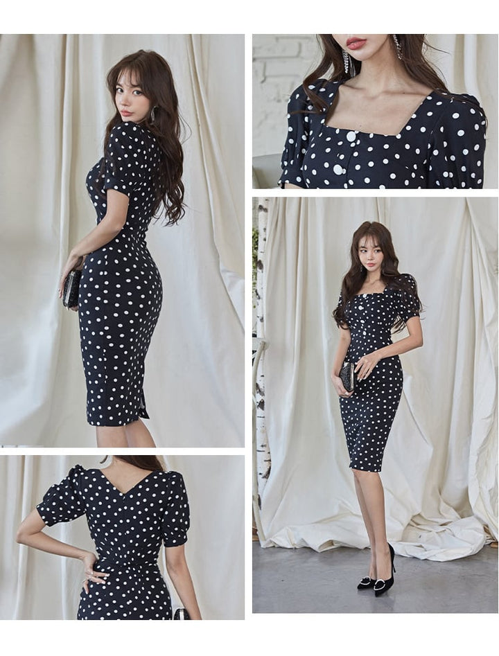 【dress】ドット柄ワンピース　M25217