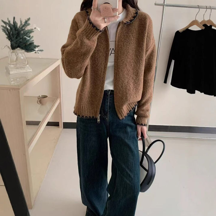 【outer】ファスナーニットカーデ　M28700